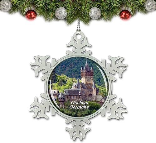 Cochem Mosel Castle Alemania Adorno de Navidad Decoración Árbol Decoración Cristal Metal Recuerdo Regalo