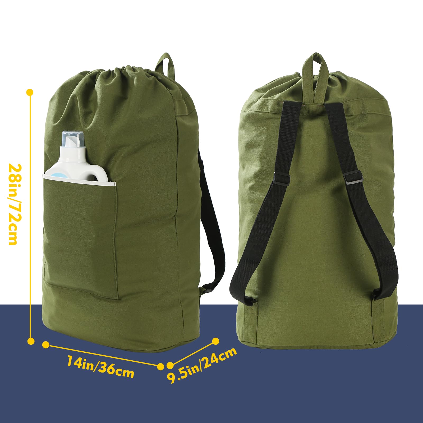 Amazon.com: Canvas Laundry bag, Washable Laundry backpack