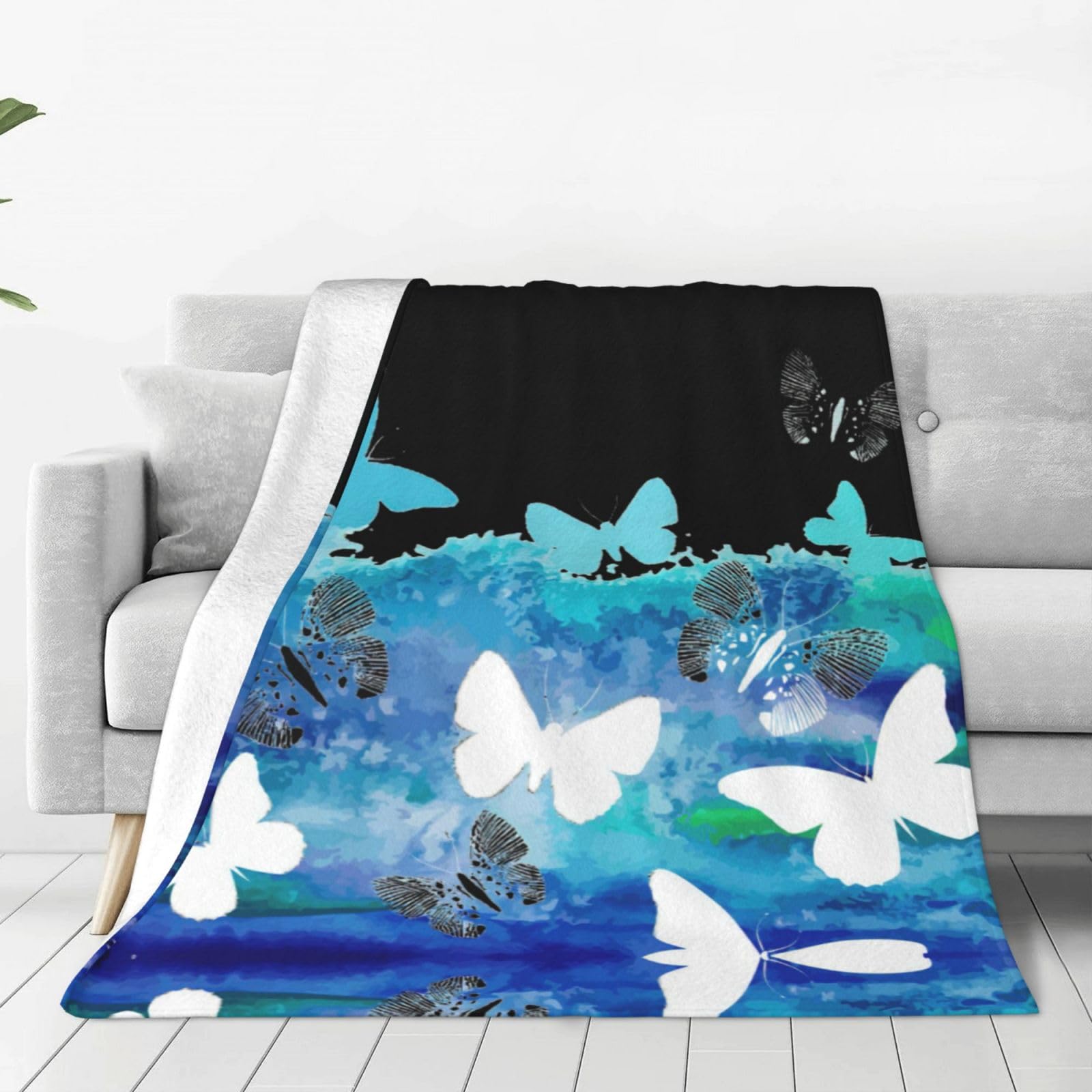 Schmetterlings-Decke Aus Mikrofleece – Superweich & Leicht, 152x127 Cm Lila