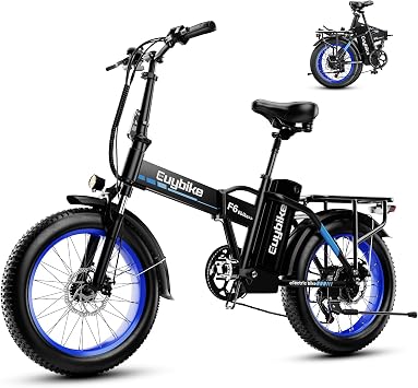 Foldable Electric Bike for Adults, 30+MPH, 48V 20Ah Removable Battery up to 80Miles, 20 Fat Tire Peak 1000W Motor Dirt Ebike Adult Electric Bicycle for City Commute Beach Mountain Adventurous E Bike