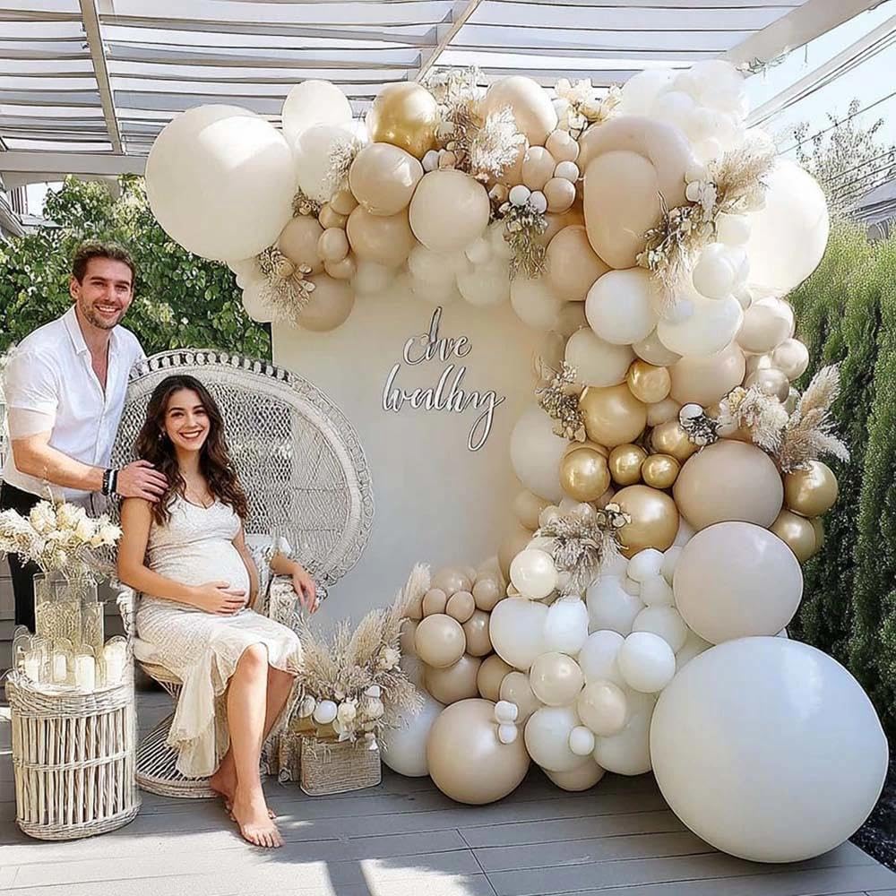 Amazon.com: White Sand Gold Balloon Arch - Double Stuffed Matte Cream Nude  Beige White Pastel Neutral Balloon Garland Kit for Boho Baby Shower  Birthday Gender Reveal Bridal Wedding Valentines Easter Party :