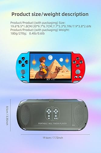 Miniatura 7 de Consola de juegos retro con pantalla IPS HD de 5.5 pulgadas para niños y adultos, más de 4000 videojuegos integrados, compatible con múltiples