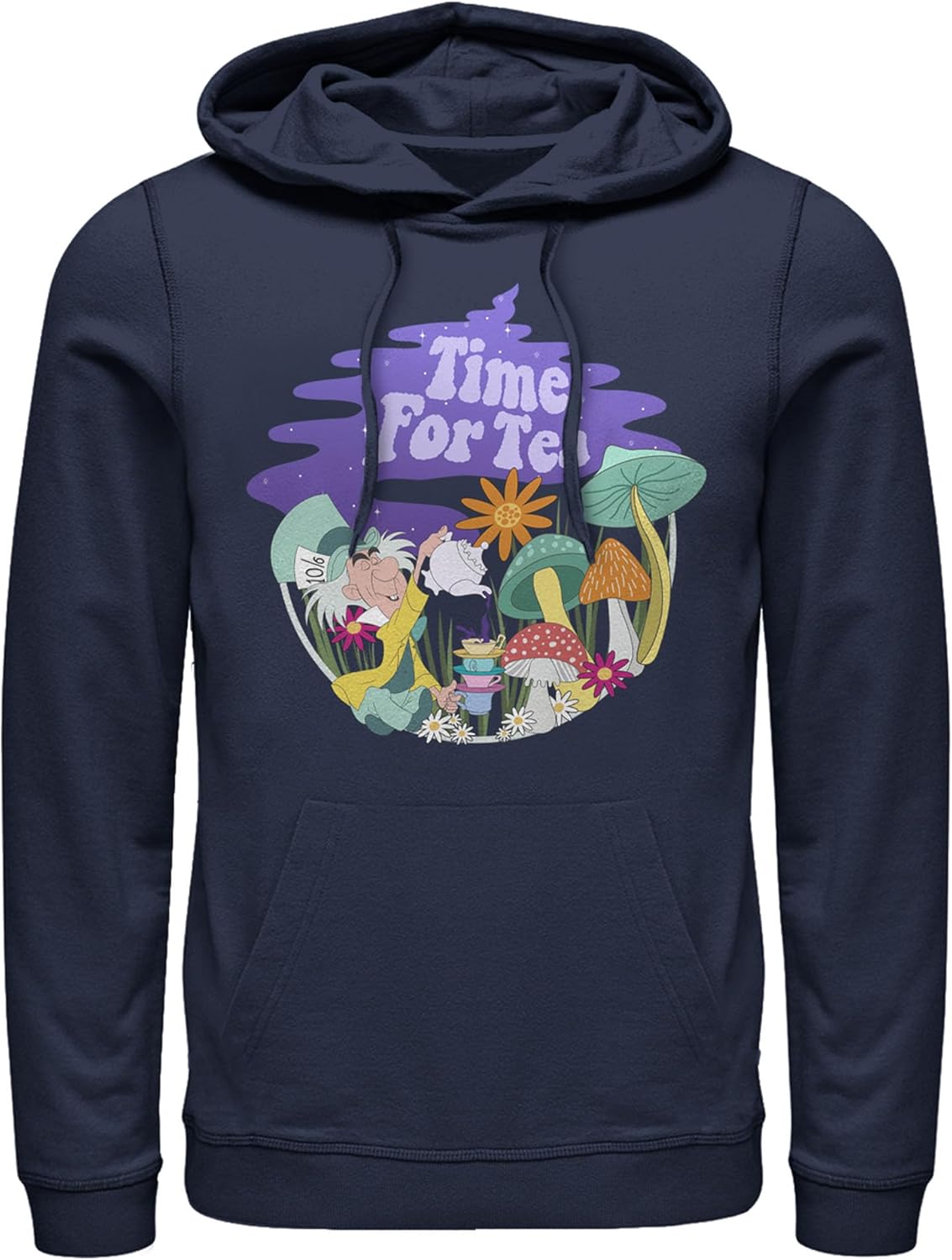 Disney Men's Alice in Wonderland Mad Hatter Time for Tea Pull Over Hoodie