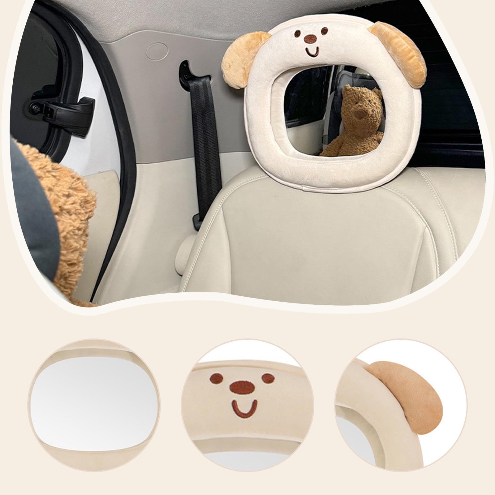Sharplace Espejo Retrovisor para Coche de Bebé, Visión Clara, Fácil de Instalar, Práctico, Esencial, Accesorios Profesionales para Automóviles, Irrompible, Perro