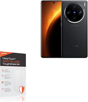 BoxWave Screen Protector Compatible with vivo X100 Pro - ClearTouch Anti-Glare ToughShield 9H 2-Pack, Anti-Glare 9H Tough Flexible Film Screen Protector
