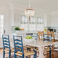 Vista 7 de VILUXY Candelabro bohemio con cuentas de madera de granja, lámpara colgante de cuentas de madera, Chandeleir colgante de 3 luces, candelabro rústico