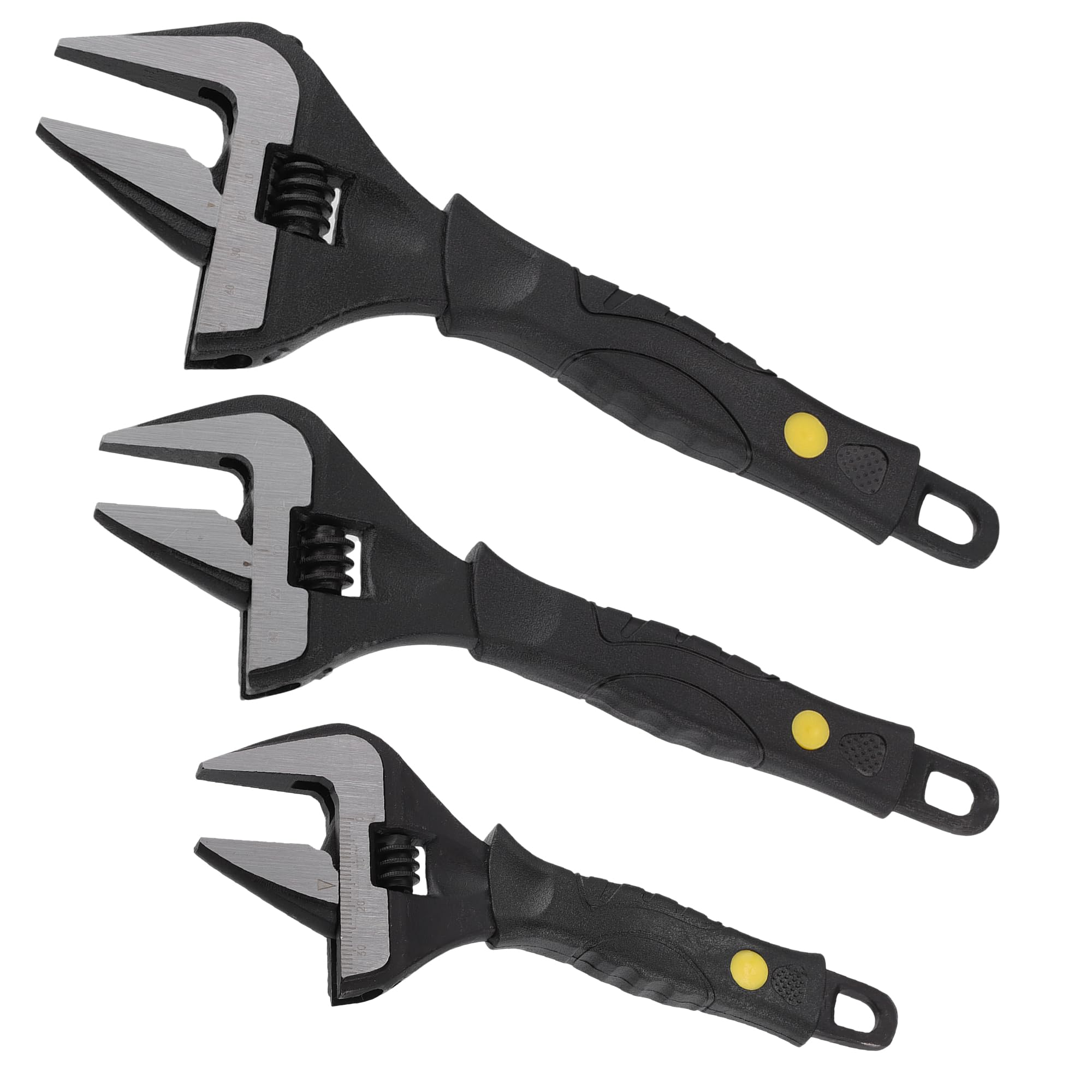 Motoforti Adjustable Spanner Wrench Tool Set, 6" 8" and 10" Size, Steel, Black, 6",8",10"
