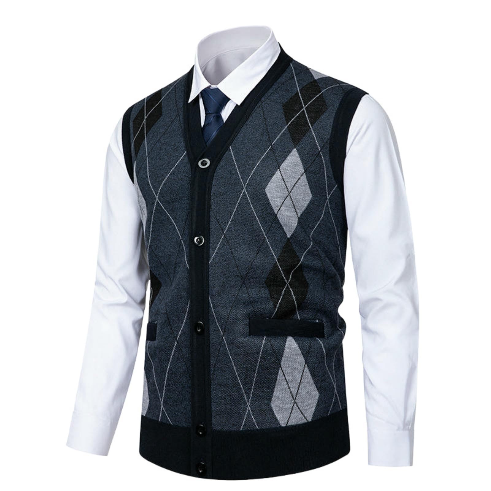 Cárdigan para hombre sin mangas perfecto para lucir informal y cómodo en la oficina 6