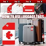 Étiquettes de bagages, 6 Balises de bagages drapeau canadien Pcs, étiquettes de bagages en silicone avec nom ID Carte pour sac à valises à bagages (rouge)