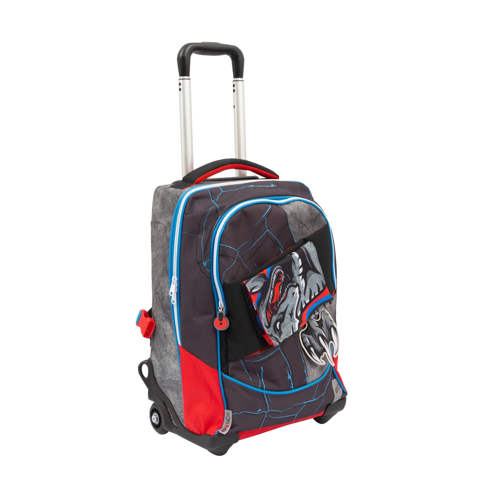 Go Pop - Zaino con Trolley maschile - 3 Grafiche Frontali Intercambiabili e Pop-Up, 2 Scomparti con cerniera, Spallacci Imbottiti, adatto alla scuola primaria, 34 l x 47 h x 23 p - 36 litri