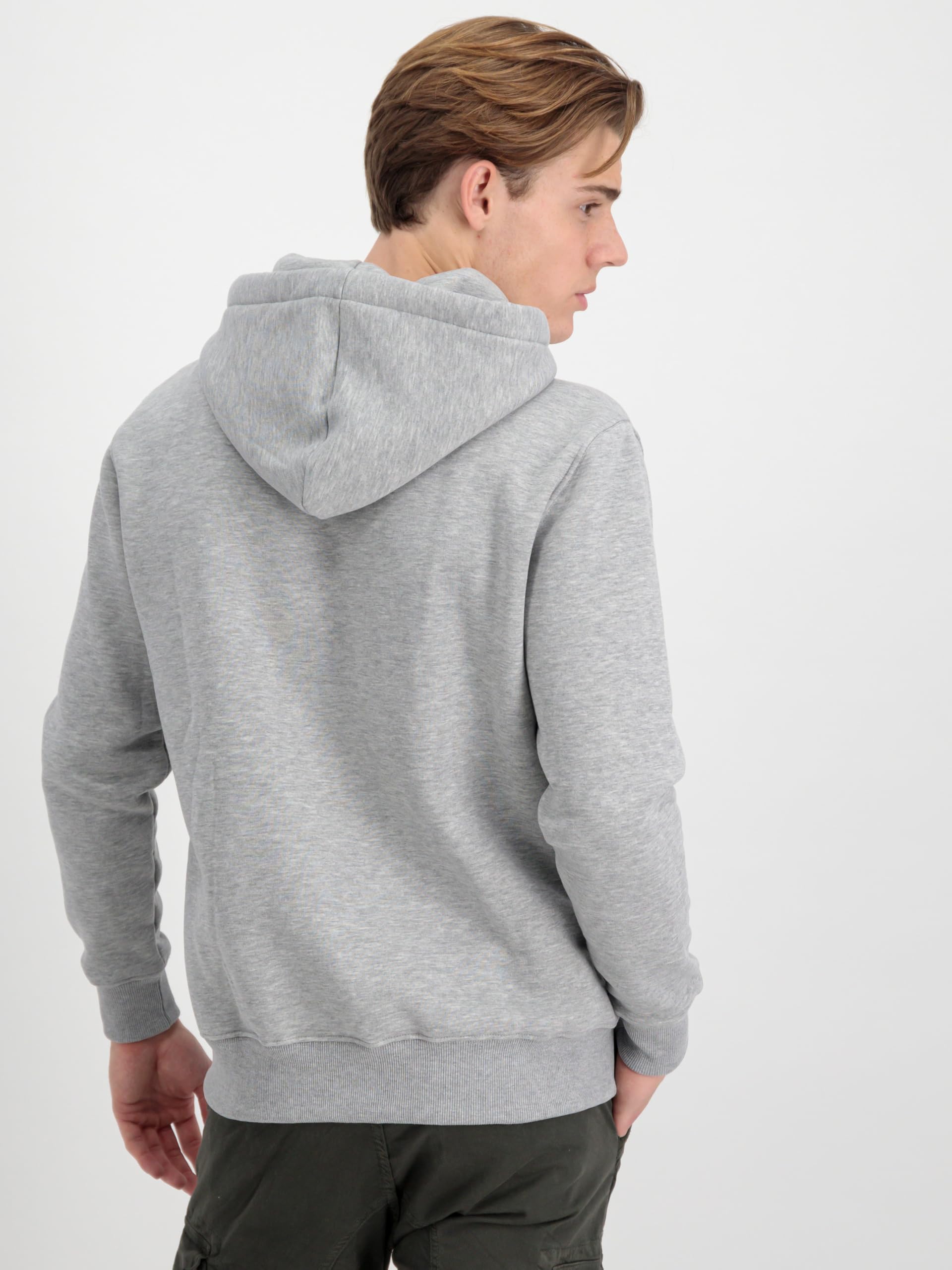 Alpha Industries Basic Hoody Small Logo Kapuzensweat für Herren Grey Heather – Ansicht 2