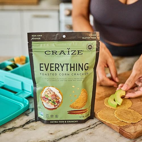 Miniatura 9 de Craize Everything Crisps - Galletas de maíz tostadas sin gluten, veganas, kosher, paquete de 3, 4 onzas cada una