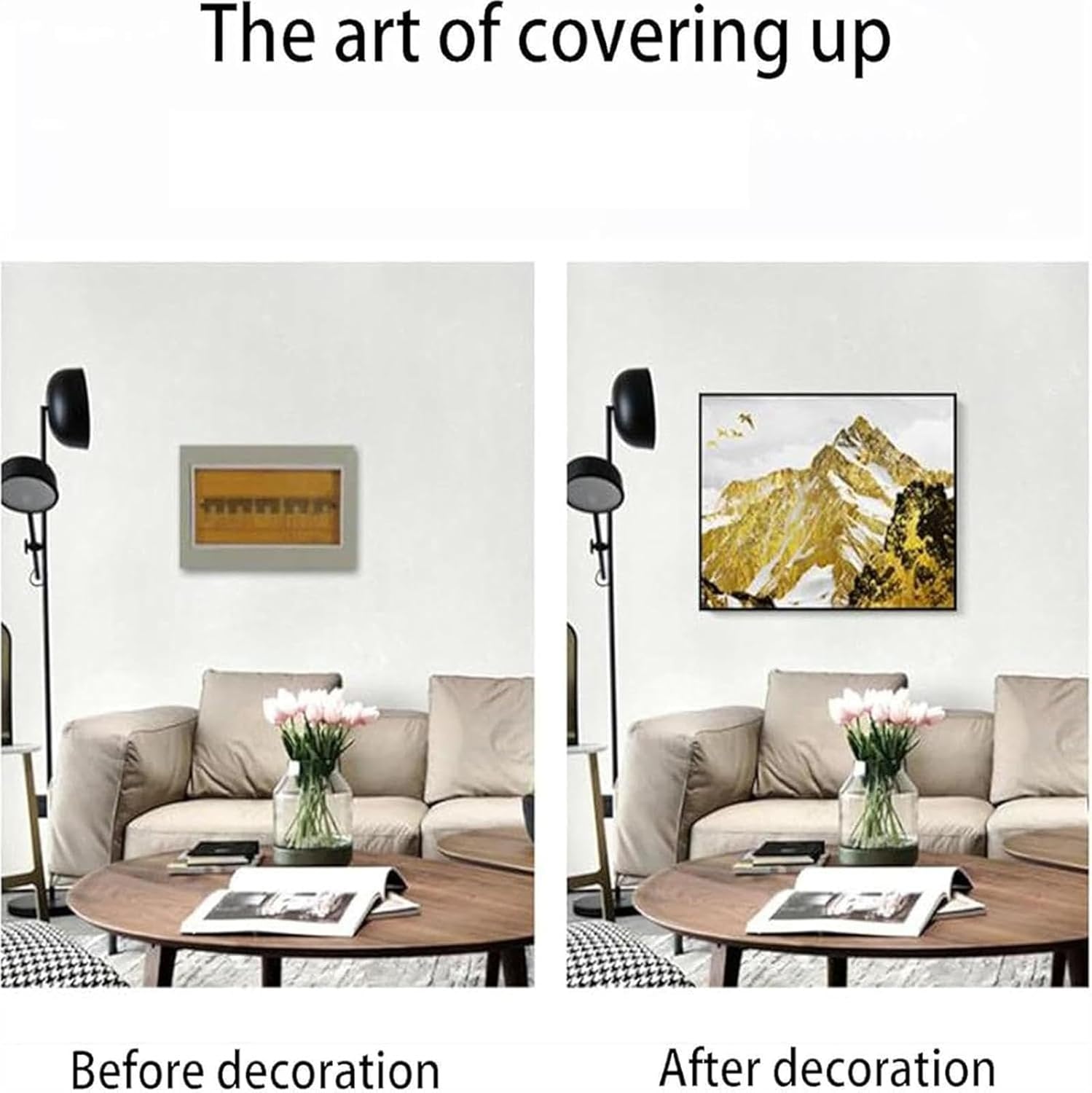 Decorative Electric Meter Cover, Detachable Safety Panel for Wall Mounted Electrical Box, Artistic Painting to Hide Utility Meters