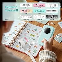 Vista 9 de Phomemo Labels D30 - Cinta de etiquetas autoadhesivas, etiquetas maestras de impresión en negro sobre blanco, papel térmico autoadhesivo, 160