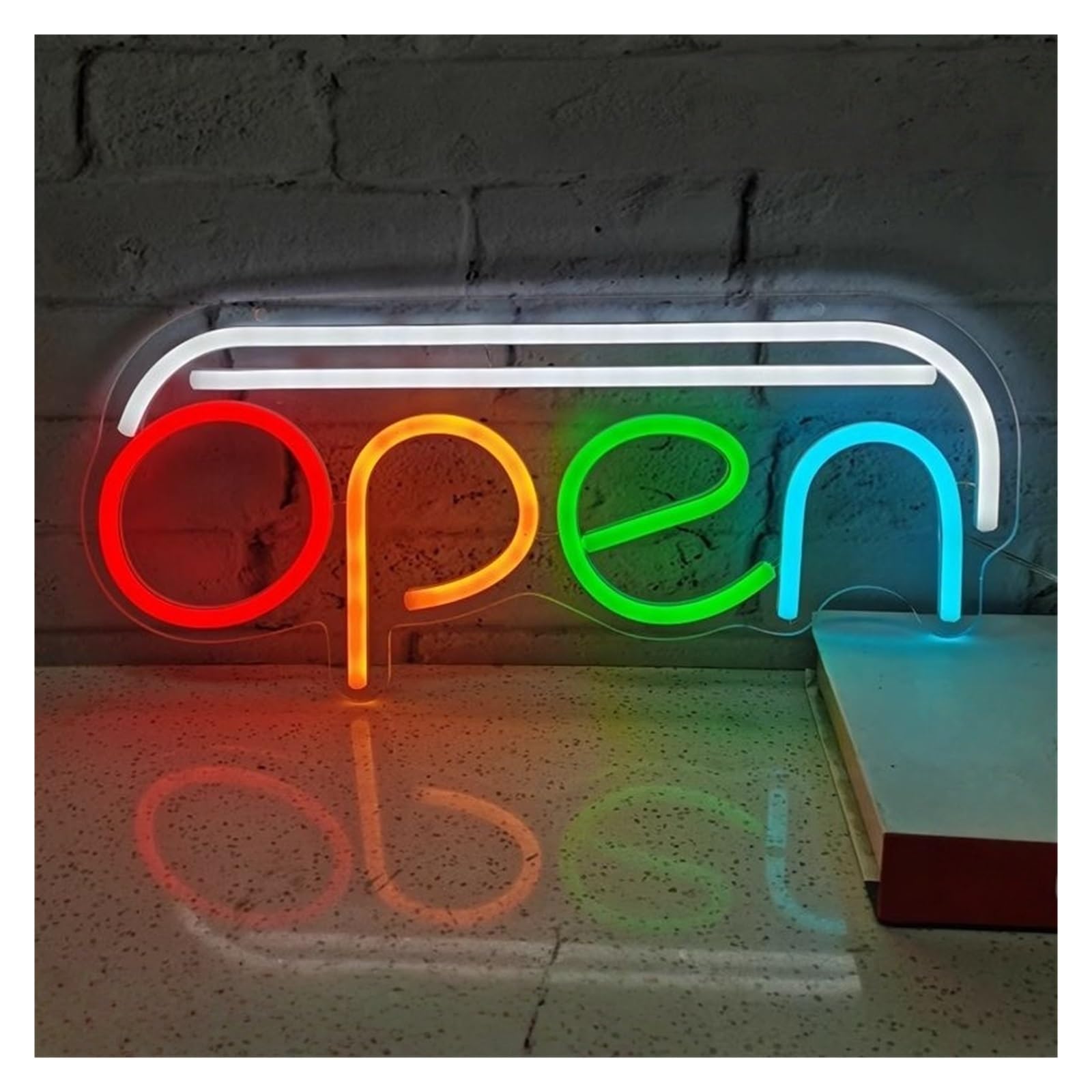 RONGCH Hanging Art Signs Open Neon Light, LED Commercial Sign, USB Powered for Bars Store Cofe Decoration 45x20cm