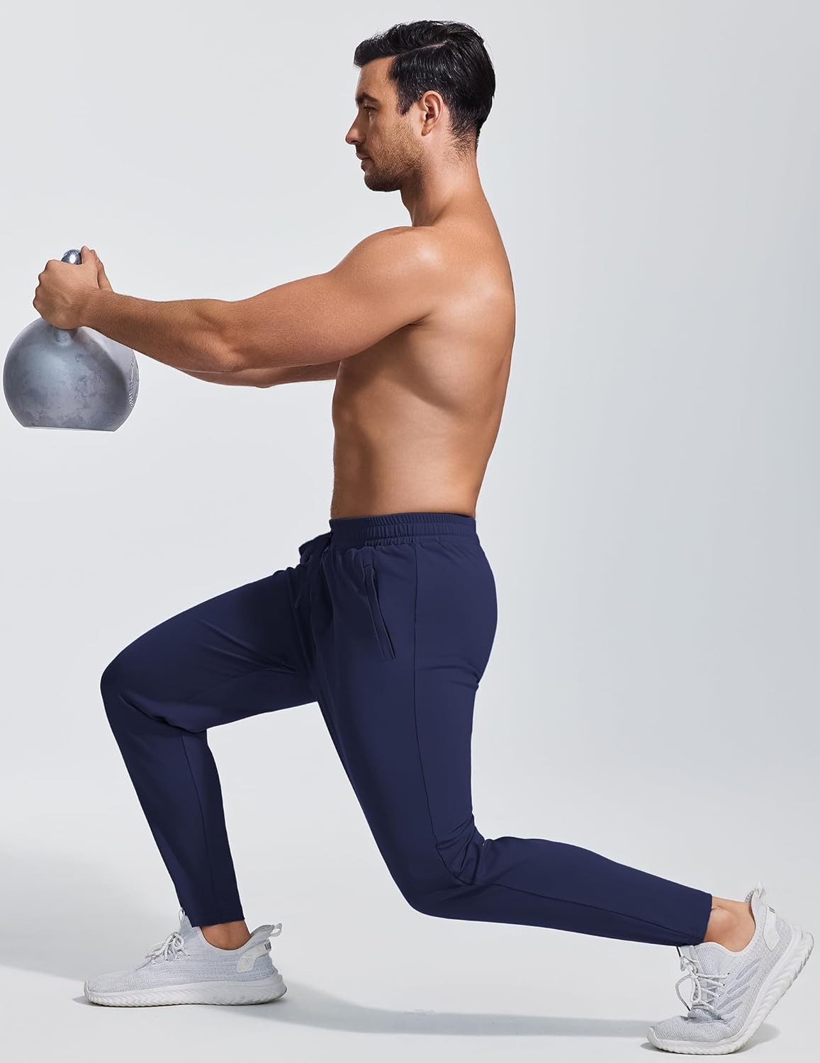 PINSPARK Mens Joggers with Zipper Pockets Lightweight Athletic Track Pants Quick Dry Workout Gym Sweatpants for Men - Image 6