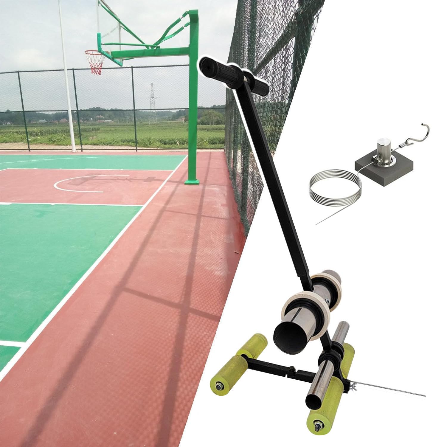 asdchZen Tape Marking Machine, Hand-Push Tape Sticking Machine, With Drawing Circle Kit, Tape Pasting Machine For Warehouse/Gym/Basketball Court