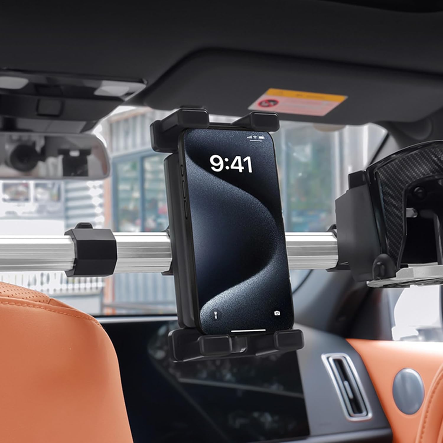 Car Tablet Holder - Telescopic Stand with Hook Cup Storage, Headrest Tablet and Phone Mount for Truck, SUV, or Sedan, Vehicle Organizer, Adjustable Holder with Secure Grip, Travel Accessory for Kids