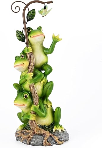 Miniatura 1 de 3 Frog Garden Statue Lawn Ornament Decor cudgervine with LED Lights Waterproof Frog Sculptures Walkway Art Decorations for Garden Patio Yard Lawn