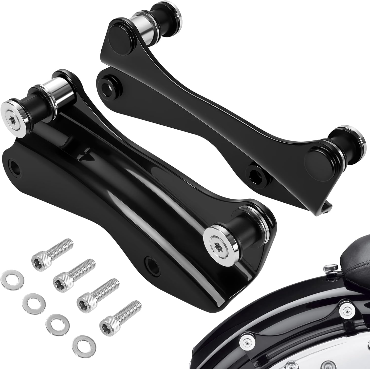 4 Point Docking Hardware Kit Vivid Black Quick Release Hardware for Harley Davidson Touring Street Glide Electra Glide Road Glide Road King 2014-2025, Aunseek