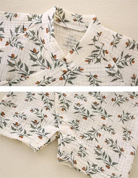 HahaNice Japanese Kimono Baby Thobe Cotton Infant Linen Romper 0-24 Months - 5