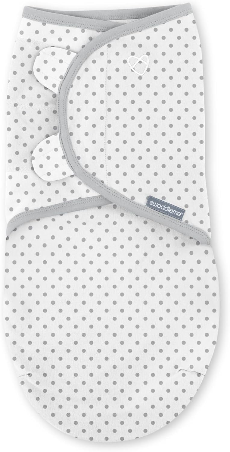 SwaddleMe by Ingenuity Original Swaddle, 100% Cotton, Improves Sleep & Calms Startle Reflex, 0-3 Months, 1.0 TOG, 3-Pack, Baby Swaddle Blanket - Criss Cross