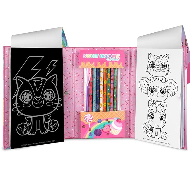 Foto 2 de 3 de Kids Licensing - Libro de Actividades y Lápices Sweet Dreams, Cuaderno para Colorear y Actividades 2 en 1…