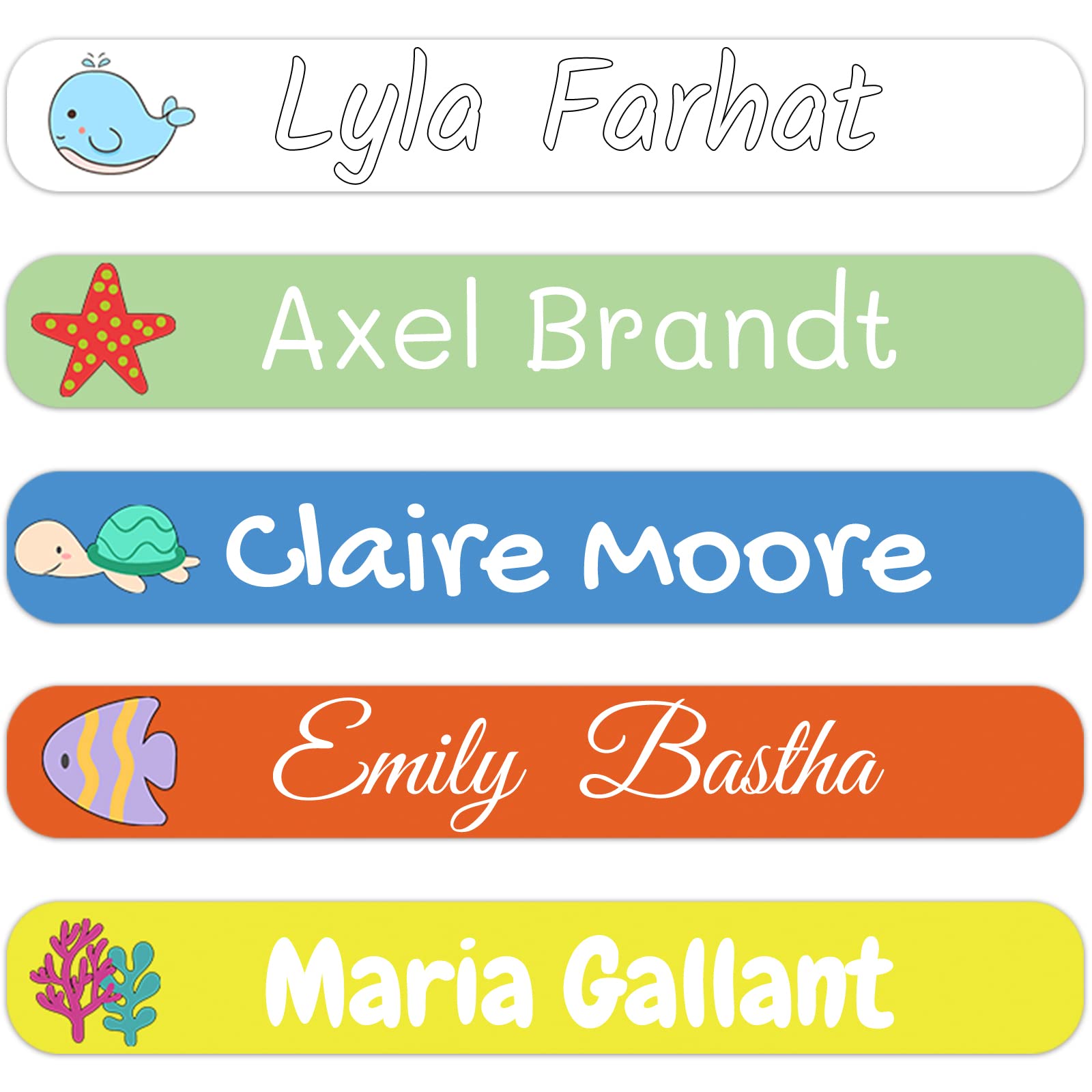 100 Pcs Personalized Labels for Kids Custom Name Labels Stickers Waterproof for Water Bottles School Supplies