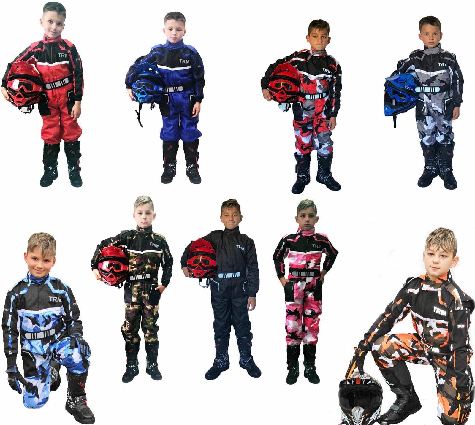 KIDS RACE KART SUIT - Junior Motocross Child Quad Dirt Bike MX Off Road Trials Go-Karting Enduro Children ATV MTB BMX Sports Overalls Racing One Piece Suit