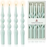 Vista 33 de Velas cónicas en espiral sin perfume, color blanco, 4 velas trenzadas de 7.5 pulgadas, hechas a mano, para cena, boda, decoración del hogar