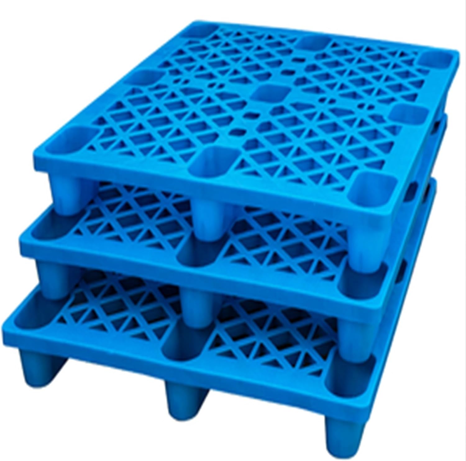 Shipping Grid Pads,Moisture Proof Cargo Pallet Cargo Pallet Plastic Pallets are Usually Lighter Than Wooden Pallets Very Convenient and Easy to Use (Color : Blue, Size : 90x110cm)