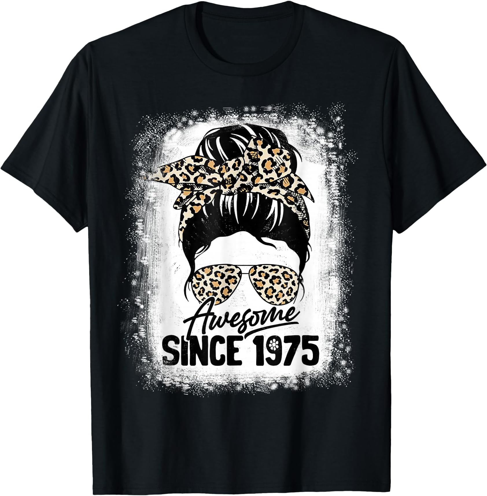 47 Years Old Awesome Since 1975 Leopard 47th Birthday T-Shirt