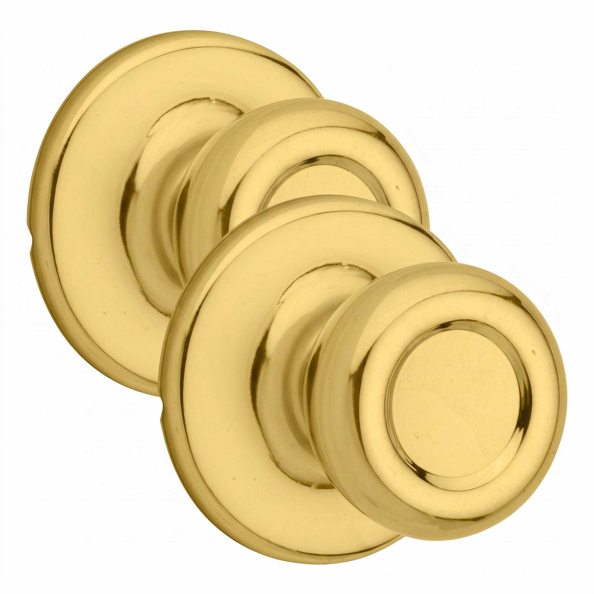 Kwikset 92001-564 Tylo Passage Hall/Closet Knob in Polished Brass (Pack of 2)