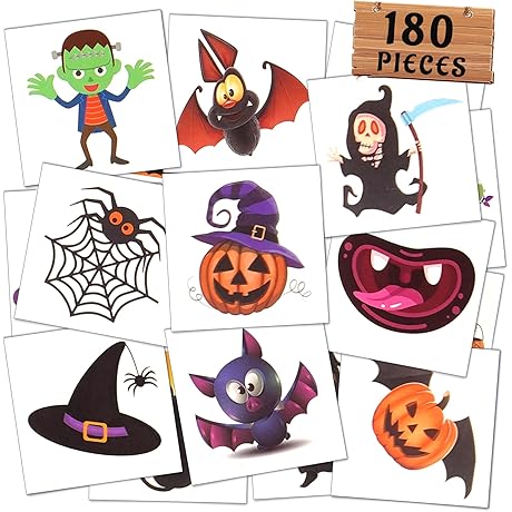 Halloween Temporary Tattoos for Kids & Classroom Rewards