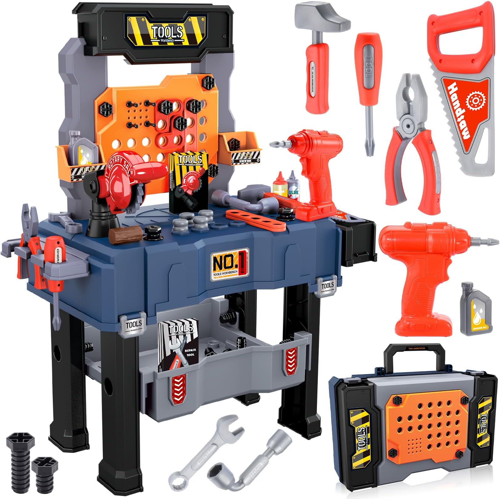 – Naxudcoo Kids Work Bench Tool Box: Toys for 3 4 5 6 Year Old Boys Kids Tool Set DIY Educational Set Foldable Tool Bench Boys Toys Age 3-6 Realistic Toy Tools, Gifts for 3 4 5 Year Old Boy Girls