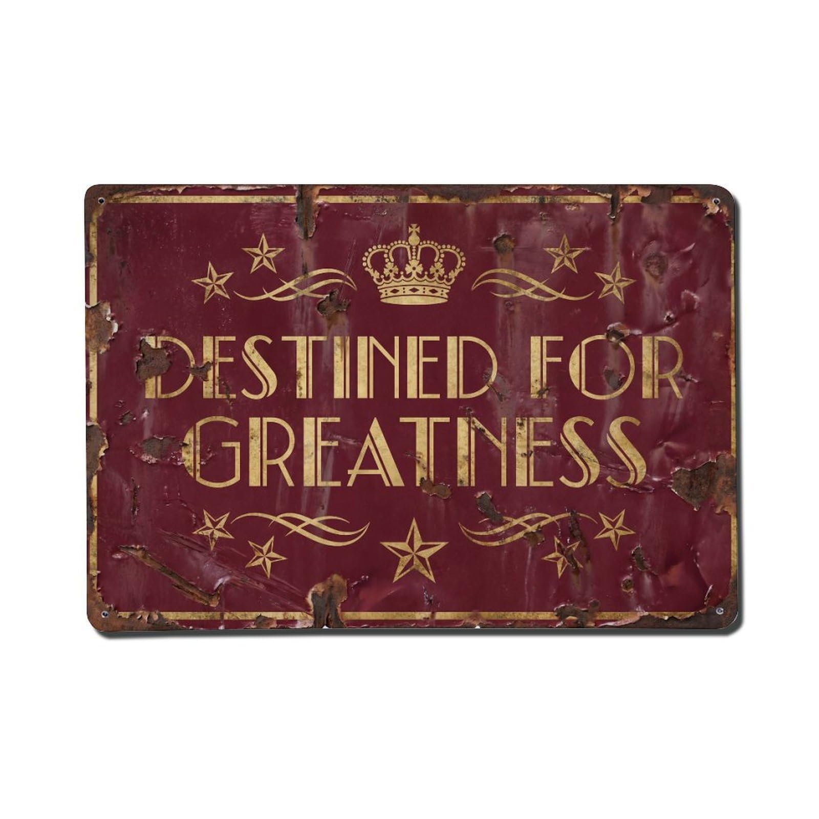 Destined for Greatness Success Retro Motivational Slogans Vintage Metal Tin Sign Wall Decor for Cafe, Club, Garden Metal Poster 8x12Inch