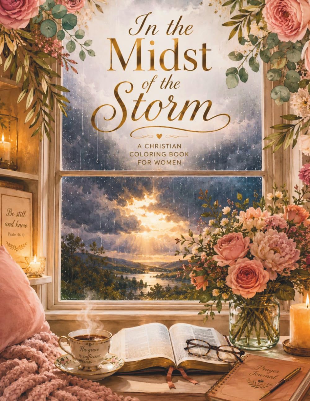 In The Midst of The Storm: A Christian Coloring Book for Women with Scripture | 40+ Faith-Filled Pages with Bible Verses, Floral Designs & Inspirational Art