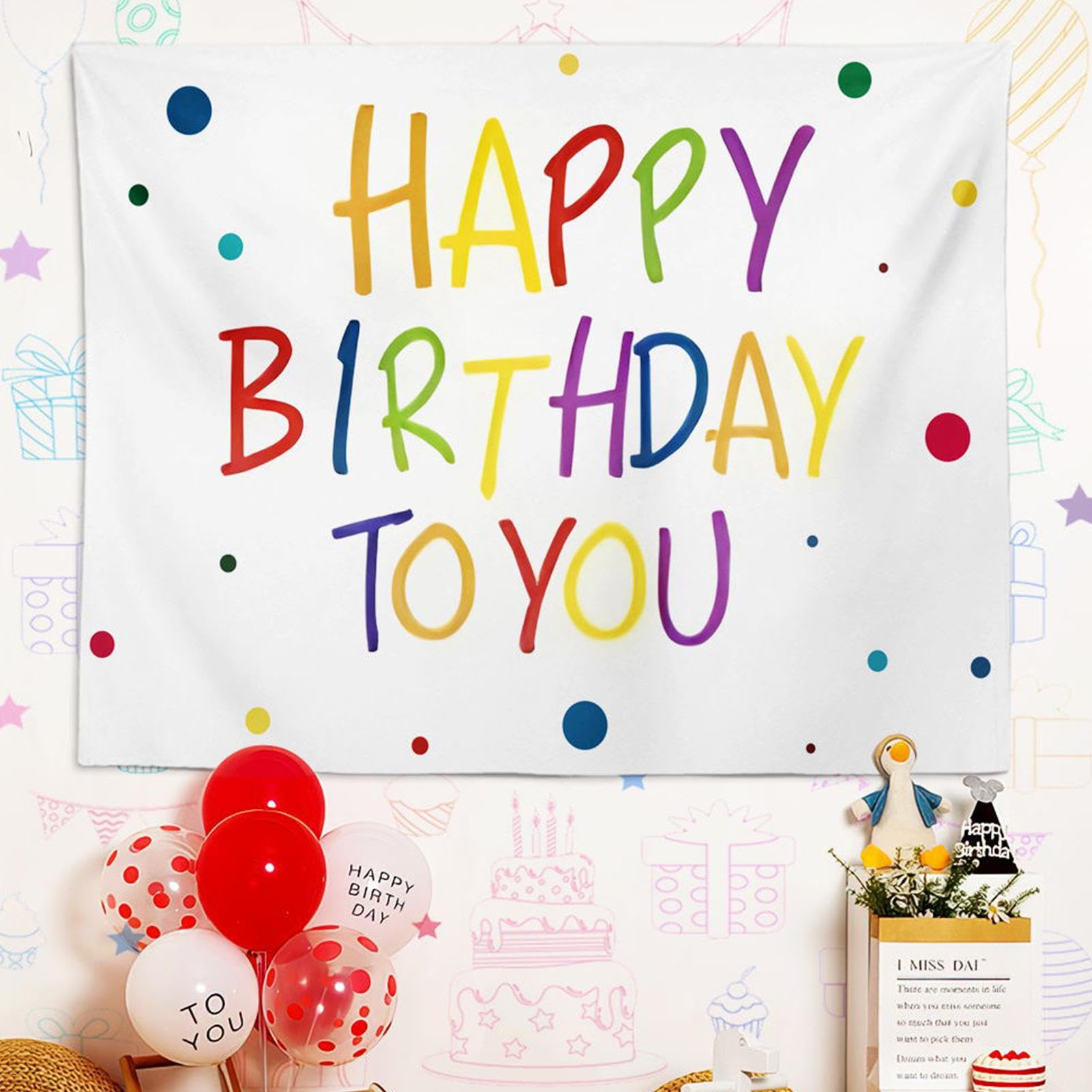 Fond Photo Fête Vinyle Imprimé Toile De Fond Anniversaire 1,5x2m | Bannière  Happy Birthday Colorée | Décoration Fête Décoration Fête Happy Birthday, image size:1601x1601