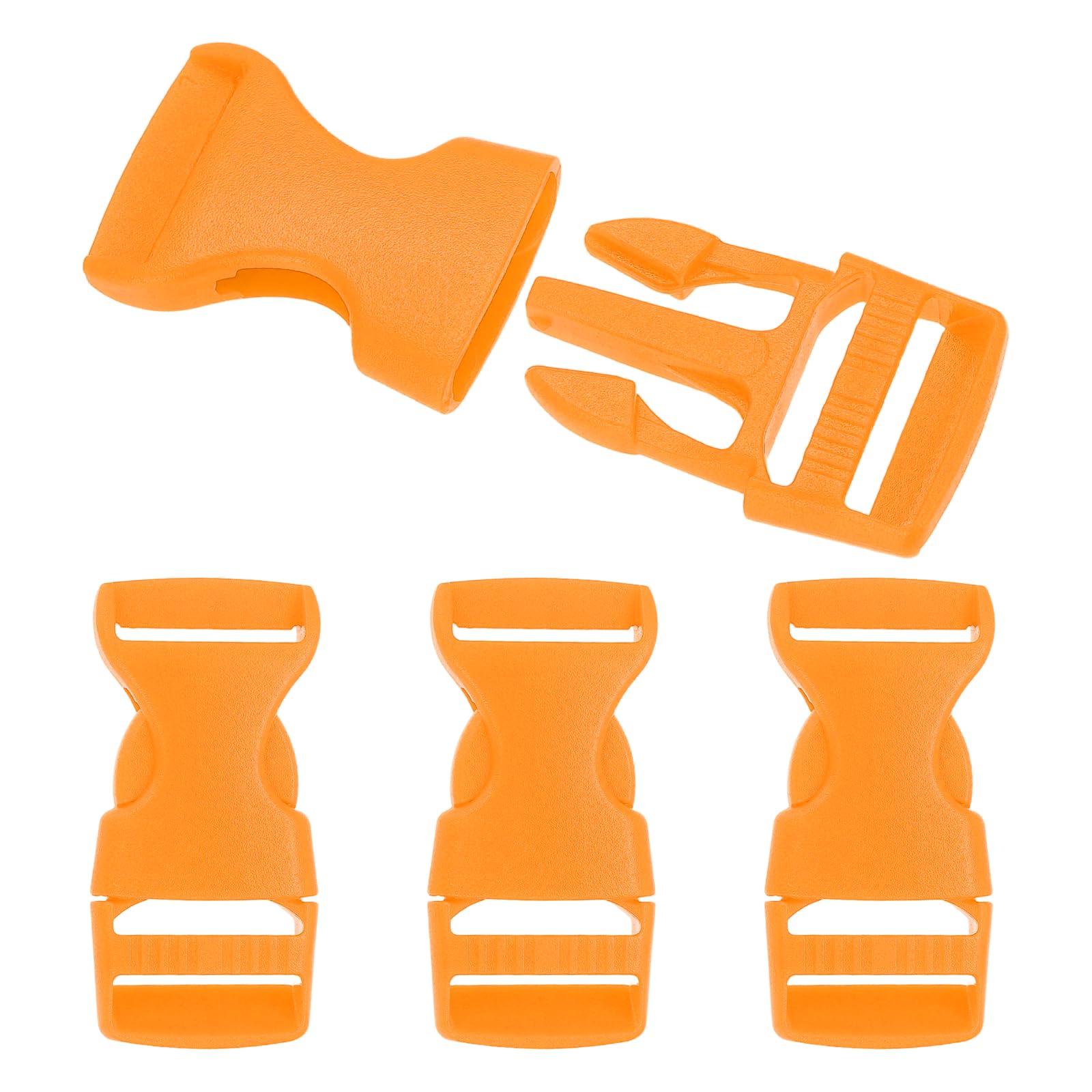 PATIKIL 4 Pack Quick Side Release Buckle, 0.8"(20mm) Plastic Buckle Clip Dual Adjustable Belt Snap Fasteners Clasp for Backpack Outdoor Paracord Bracelets Pet Collar, Orange