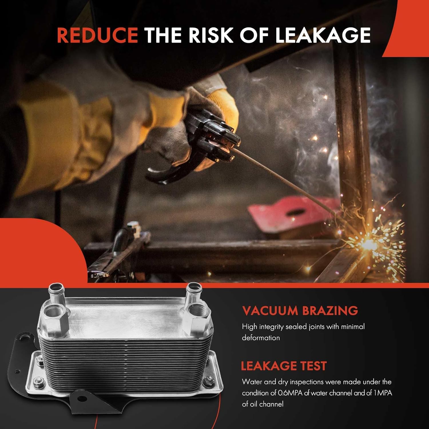 A-Premium Rear Automatic Transmission Oil Cooler Compatible with Dodge Ram 2500 2003-2009, Ram 3500 2004-2009, 5.7L 5.9L 6.7L, 24 Rows