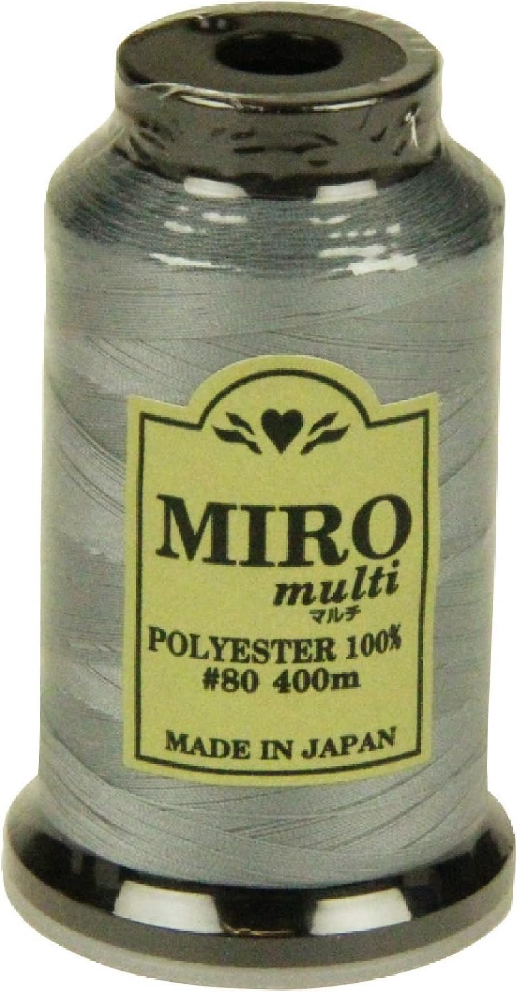 MIRO Multi-Sewing Machine Thread for Household Use, #80, 132.8 ft (400 m) Roll, Color No. 15, Thin and Strong, Lock Thread, Multi-Use, Made in Japan