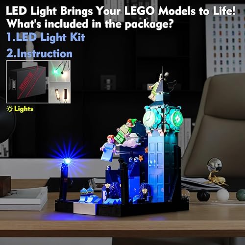 Miniatura 5 de Kit de luces LED para Lego Peter Pan y Wendy's Flight Over London 43232, accesorios de iluminación creativa compatibles con Lego 43232 juego de