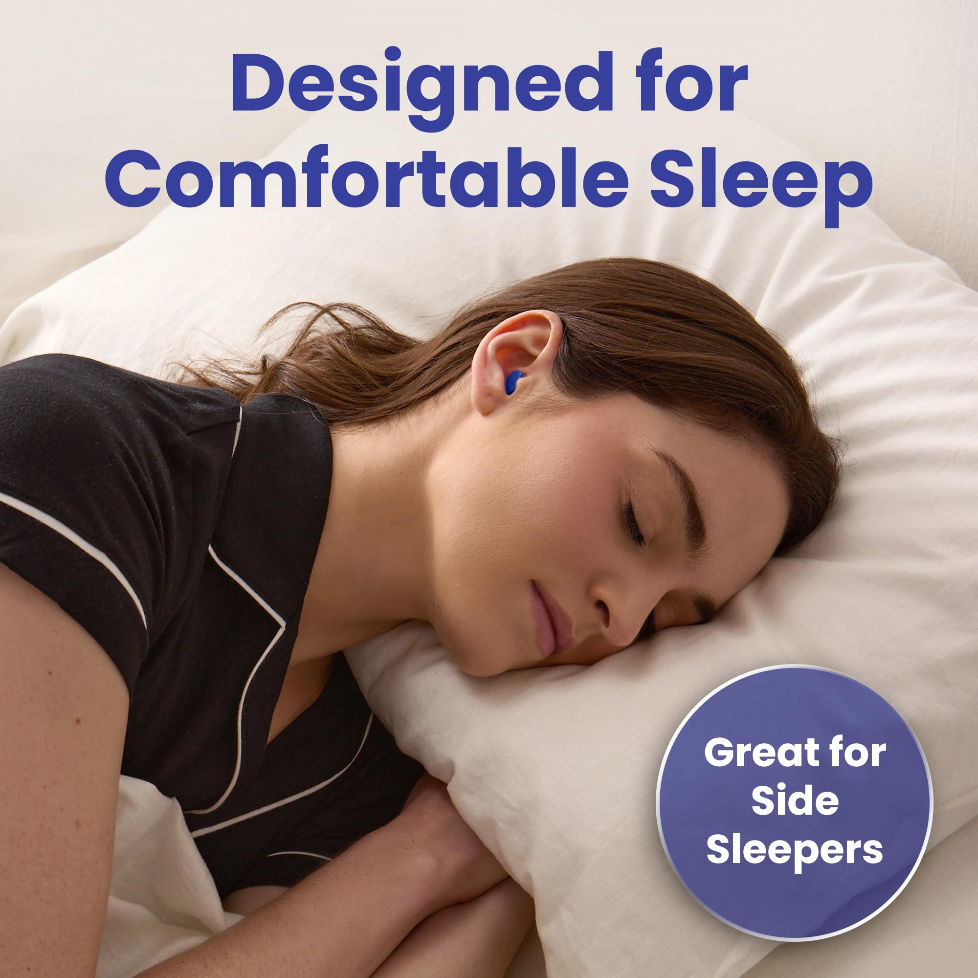 SnoozePlugs - Tapones de espuma ultra suaves para dormir, 120 cómodos tapones de espuma para los oídos para dormir de lado, 33 dB NRR, tapones nocturnos para bloquear ronquidos, cancelación de ruido