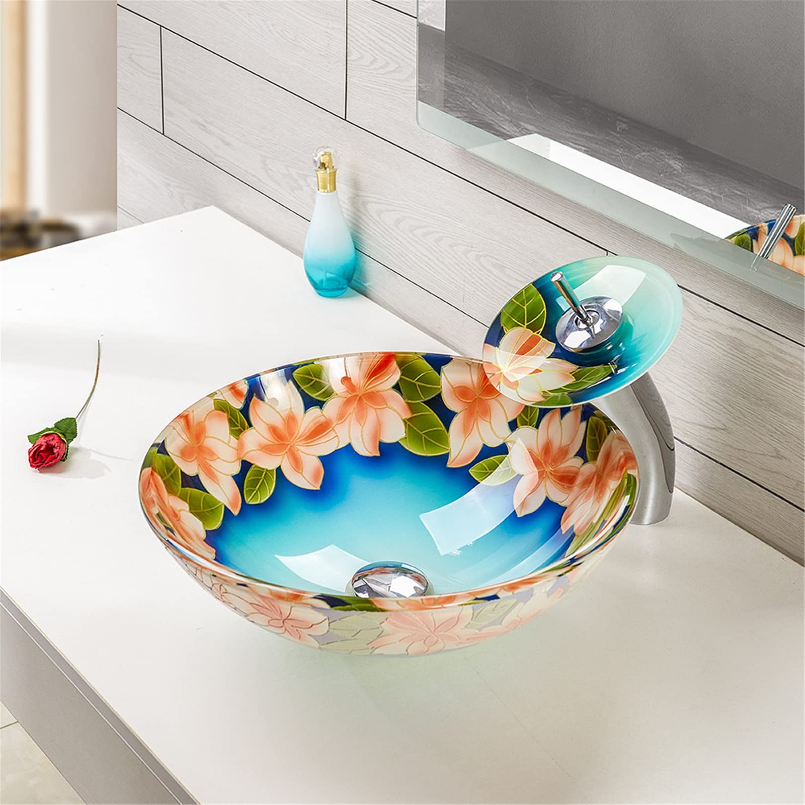 Umywalka łazienkowa nablatowa, ceramiczna umywalka nablatowa, owalna miska umywalkowa nablatowa, ręcznie malowana umywalka nablatowa,