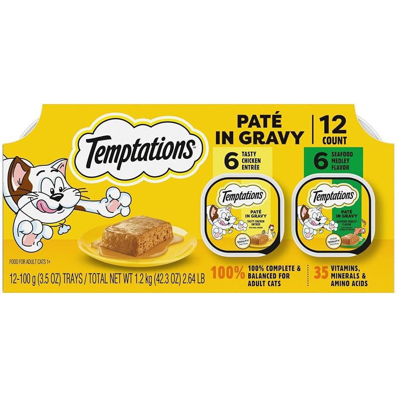 Ração úmida para gatos em molho com frango real e salmão TYCDZ, pacote com 12 bandejas de 100 g