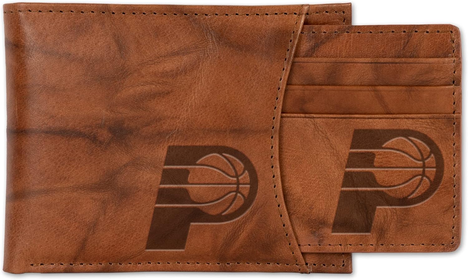 NBA Basketball Genuine Leather Slider Wallet - 2 Gifts in One Indiana Pacers