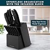 Home Hero Kitchen Knife - Professional Stainless Steel Kitchen Knives - Knife & Kitchen Utensils Set (16 pcs with Block - Black)
