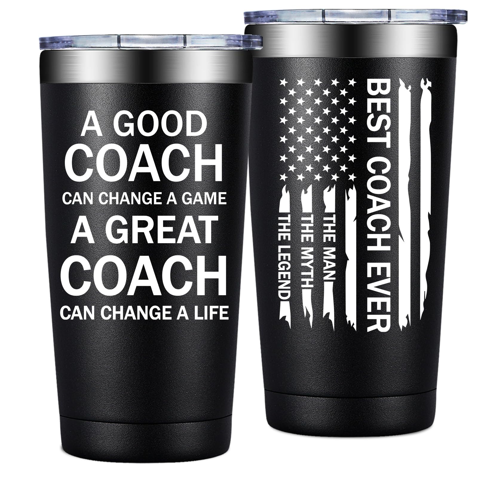 Grifarny Coach Gifts for Men - Basketball, Soccer, Football, Baseball, Softball, Gymnastics, Dance, Swim, Coaches Gifts - Best Coach Ever Tumbler Cup 20 oz