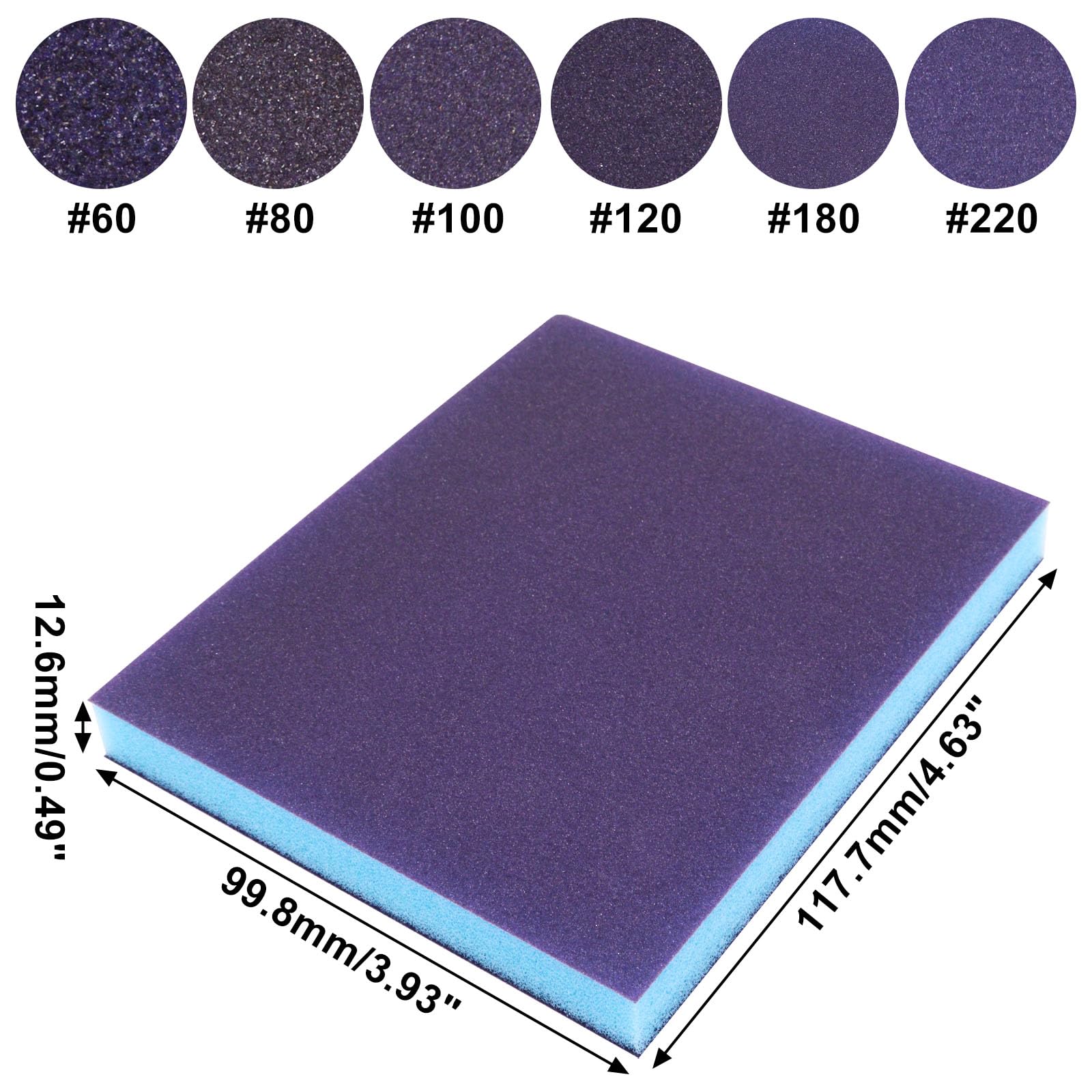 Belle Vous Lot de 16 Éponge a Poncer Épaisse - Kit d’Éponge Abrasive à Sec et Humide - Eponge Poncage Grain 70 Lavable et Réutilisable - Idéale pour