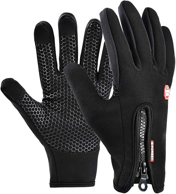 Funnasting Cycling Gloves, Winter Autumn Adjustable Waterproof Touchscreen Gloves Windproof Thermal Gloves Altura Gloves with Non-Slip Full Finger for Cycling, Driving, Running,Fishing